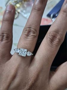Elegant 925 Silver Three-Stone Ring