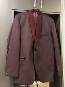 Men's Maroon Blazer 3 pc Suit