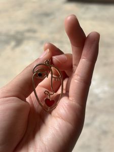 Gold chain, Artistic Face &amp; Kundan earrings Set