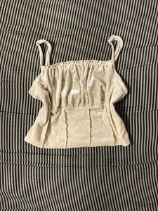 Cream Ruched Velvet Cami Top