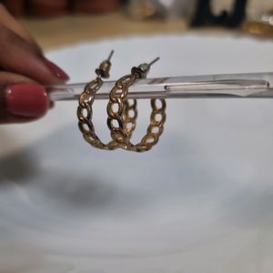 294. Oxidised Golden Hoops Combo