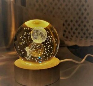 Astronaut Moon Crystal Ball Night Lamp"