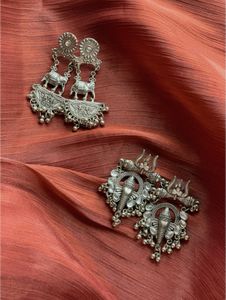 silver combo earrings