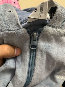 Adidas Originals Cropped Full Zip Velour Hoodie