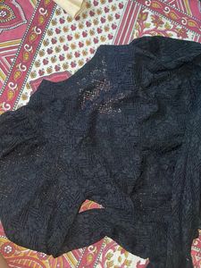 Chic Black Lace Puff Sleeve Top