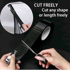 💥 Hi-gloss black carbon  fiber door edge guard fo