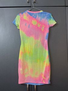 SHEIN Tie-Dye Bodycon Mini Dress