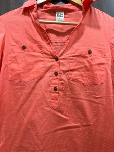 VERO MODA Coral Soft Cotton Tunic Top