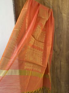 Elegant Peach Saree with Gold Border