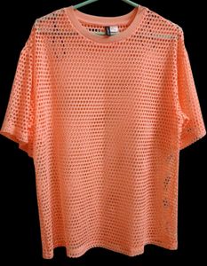 Sheer Mesh Oversized Tunic Top