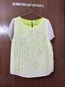 Sheer Embroidered Floral Top