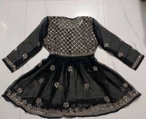 Mirrorwork Black Short Kurti