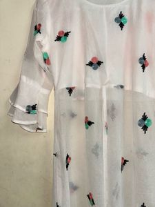 White Embroidered Kurta with pants
