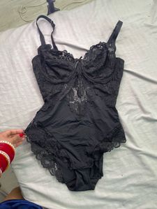Elegant Black Lace Bodysuit