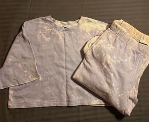 Zara purple tie-dye cropped t-shirt🫟