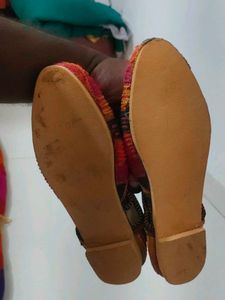 Embroidered Ethnic Flats with Mirror Work
