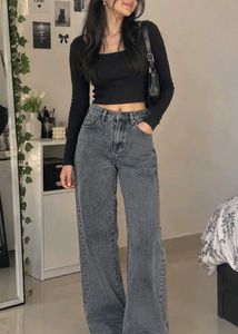 Stylish Wide Leg Denim Jeans