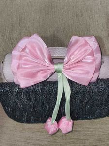 pink tulips ribbon hair clip 🌷