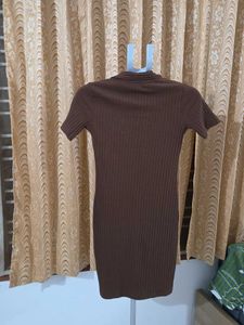 Ribbed Knit Polo Dress