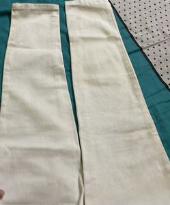 Embroidered Floral White Jeans