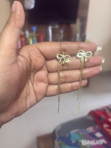 Sparkling Bow Drop Earrings