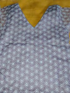 Light Blue Floral Kurta