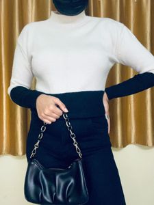 Colorblock Turtleneck Sweater