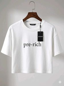 Branded"pre-rich" Crop Baggy Top