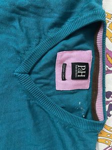 Teal V-Neck Sweater