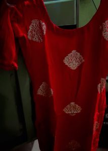 Elegant Red Embroidered kurti