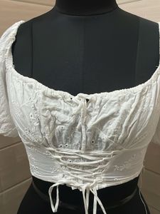 White Broderie Anglaise Corset Top