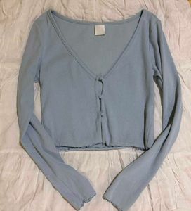 Cute Baby Blue Cardigan Top
