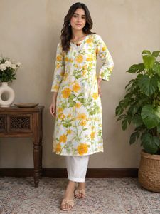 Floral Print Kurta