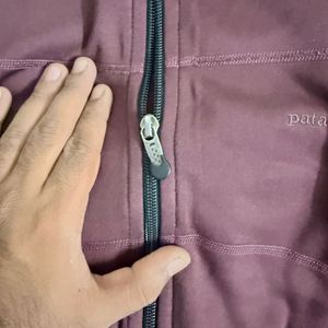 Men's Burgundy Zip-Up Jacket