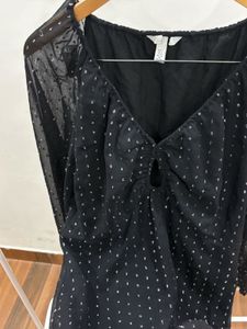 H&amp;M Lurex Metallic Threadwork Black Maxi DRESS