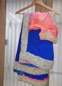 Party wear Saree with Pearl & Stone Embellishments