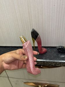 set of 2 Sparkly Stiletto Heel Perfume Bottles