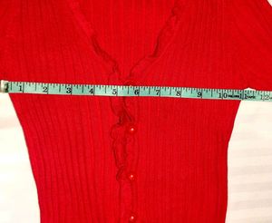 RED RIB-KNIT CROP TOP♥️