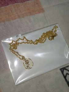 Delicate Gold Chain Necklace with Rose Pendant