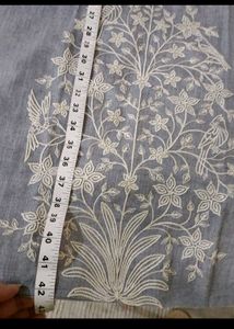 Beautifully Embroidered Grey Kurta Set