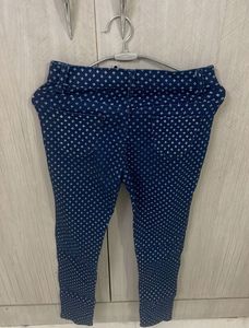 Patterned Blue Jeans