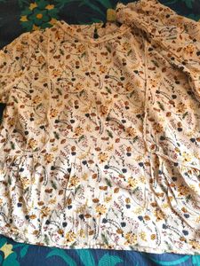 Boho Floral Print Peasant Top