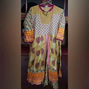 Beautiful Yellow mustard Printed Kurta