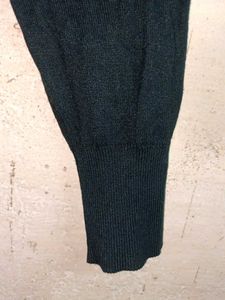 Black Cardigan with White Embroidery