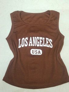 Brown "Los Angeles USA" Tank Top