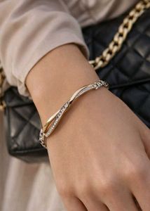 Elegant Gold-Tone Crystal Bracelet