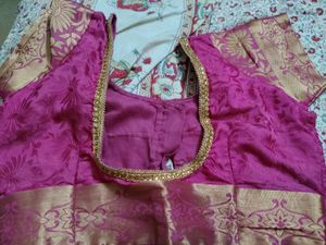 Designer Magenta Brocade Blouse