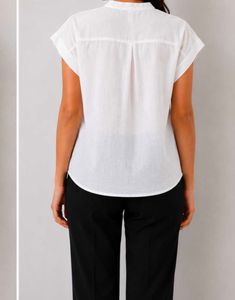 Chic White Pleated Button-Up Blouse