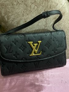 Black LV Embossed Crossbody Bag