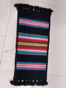 Boho Colorful Striped Accent Rug.